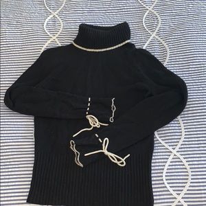 Loft Wool-Cashmere Turtleneck Sweater Blouse